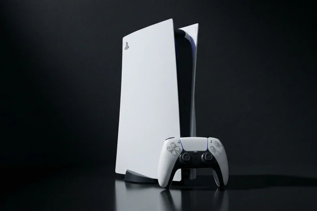 PlayStation 5 and controller at Phone-Fix, the experts in professional gaming console repair in High Point.